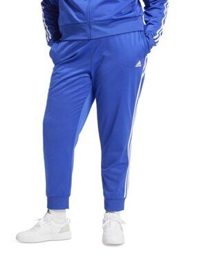 Adidas Women's Essentials Warm-up Slim Tapered 3-Stripes Track Pants, Blue, 1X
